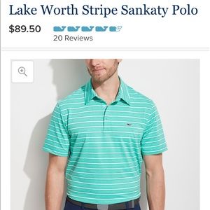 NWT Lake Worth Stripe Sankaty Polo, XL, Aqua